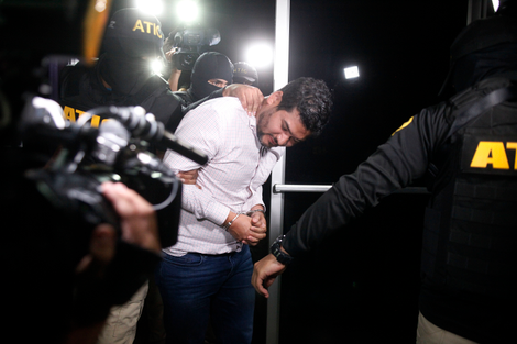 Honduran police arrest Roberto David Castillo March 3, 2018.